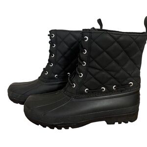 Sperry Black Quilted Duck Boots